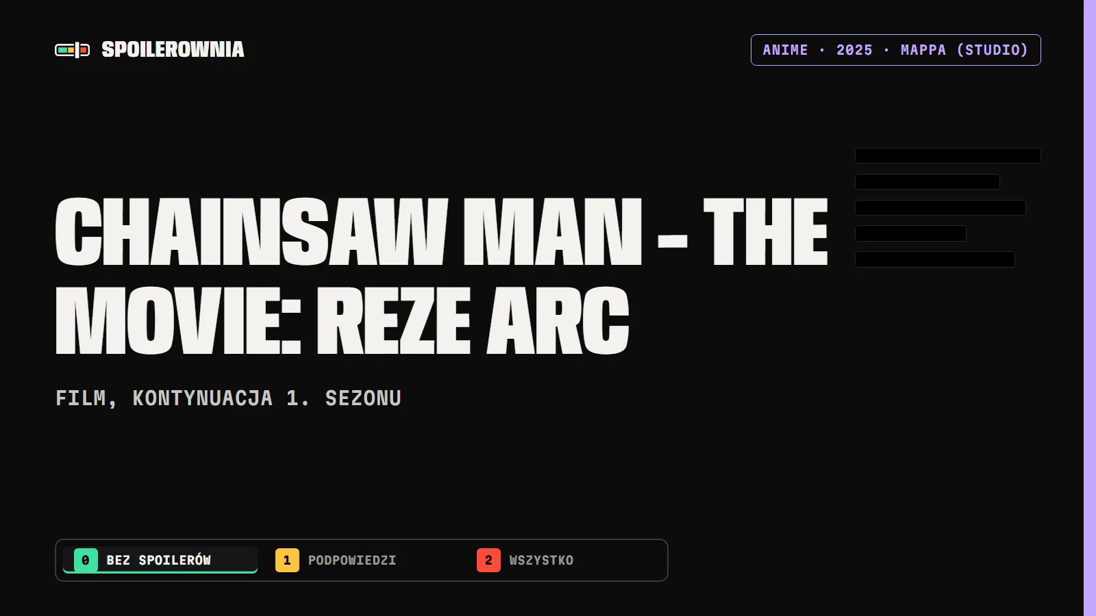 Chainsaw Man - The Movie: Reze Arc - okładka Spoilerowni