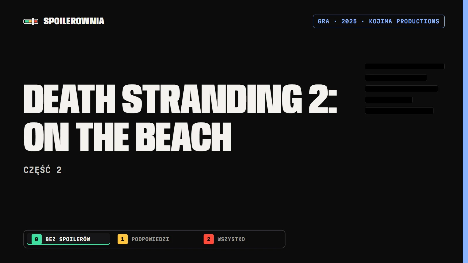 Death Stranding 2: On the Beach - okładka Spoilerowni