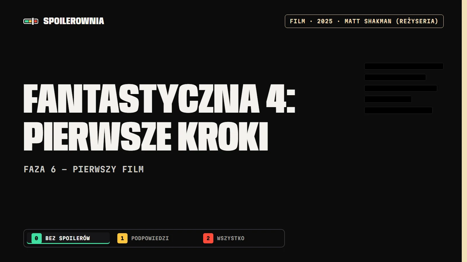Fantastyczna 4: Pierwsze kroki - okładka Spoilerowni