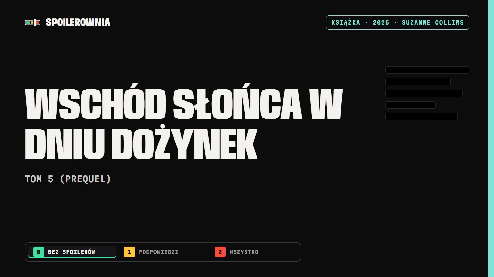 Wschód słońca w dniu dożynek - okładka Spoilerowni