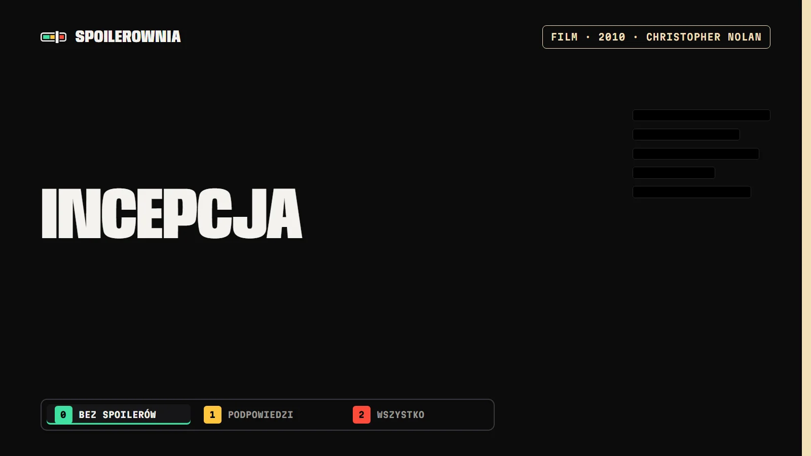 Incepcja - okładka Spoilerowni