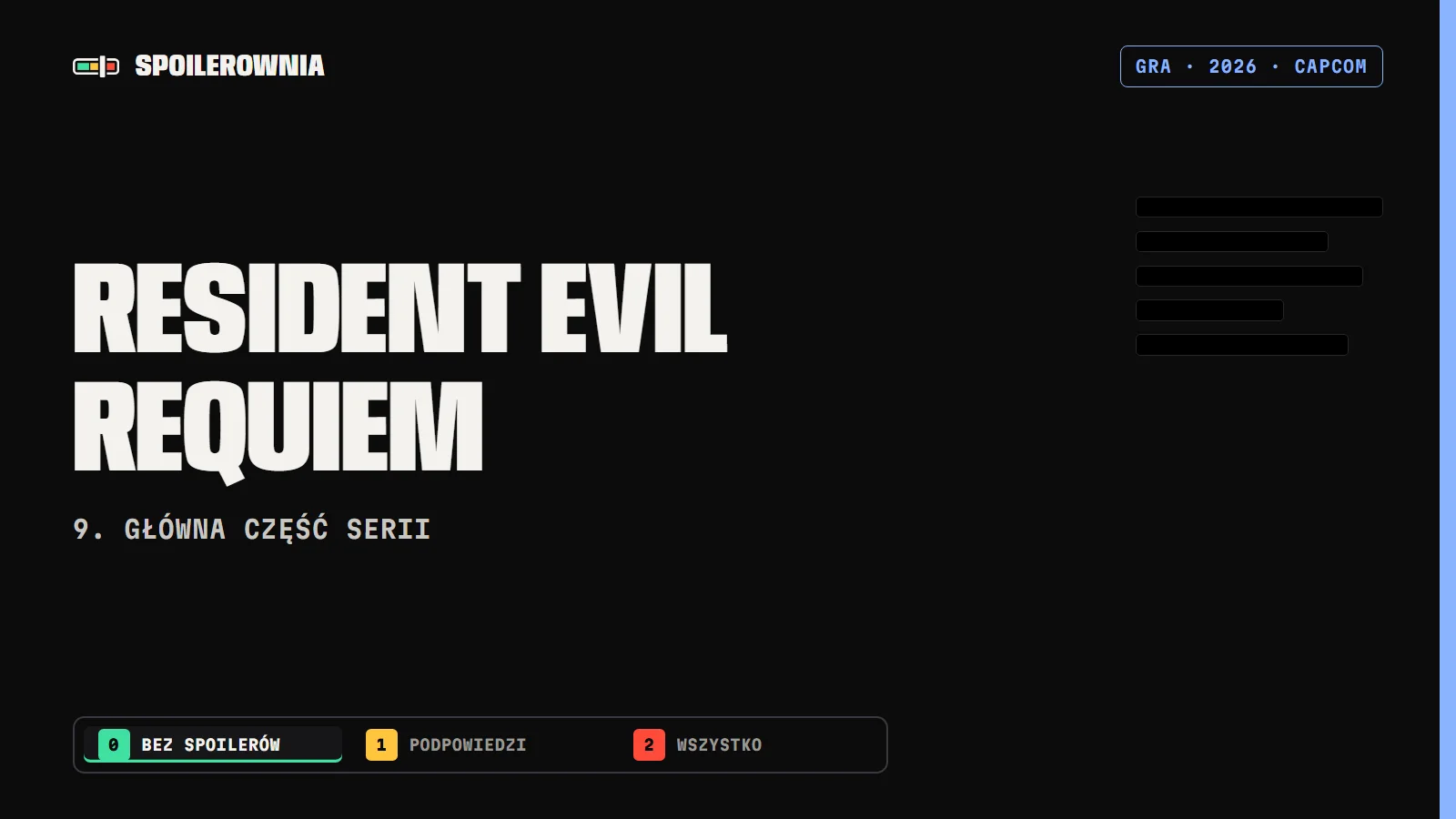 Resident Evil Requiem - okładka Spoilerowni