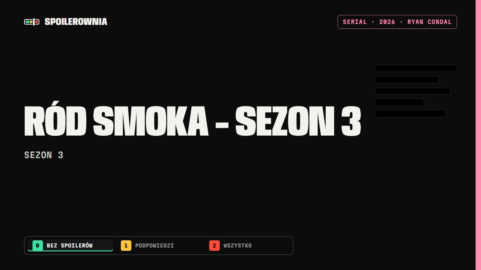 Ród smoka - sezon 3 - okładka Spoilerowni