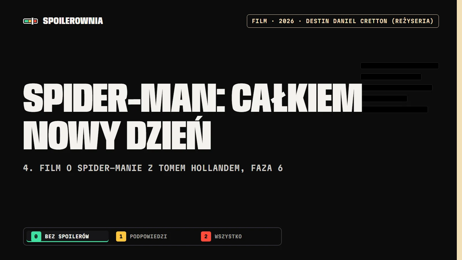 Spider-Man: Całkiem nowy dzień - okładka Spoilerowni
