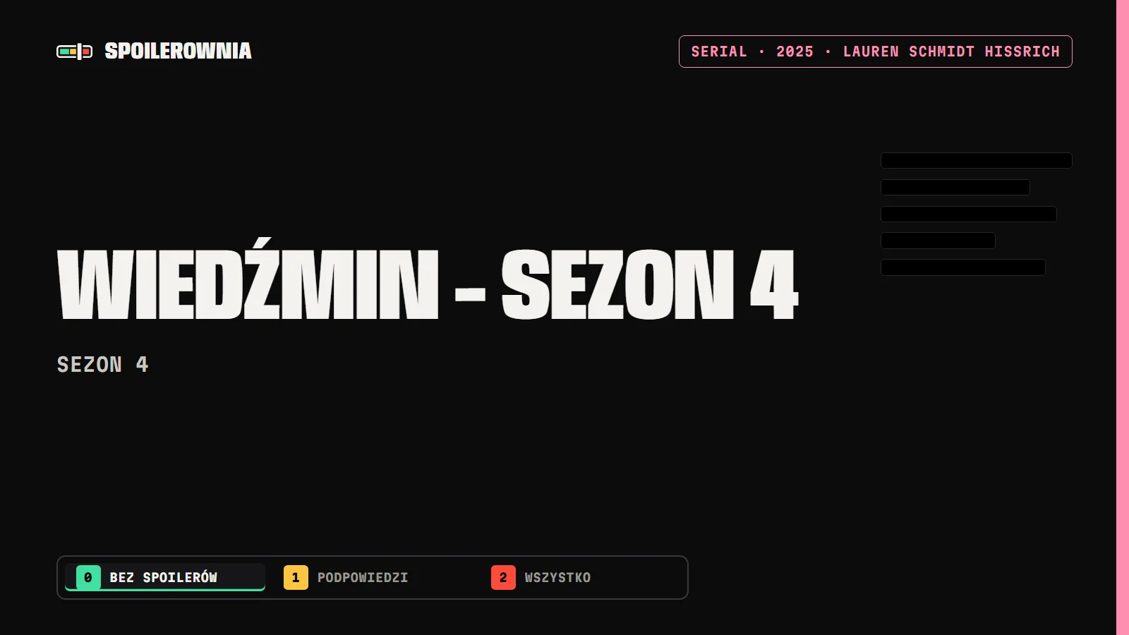 Wiedźmin - sezon 4 - okładka Spoilerowni